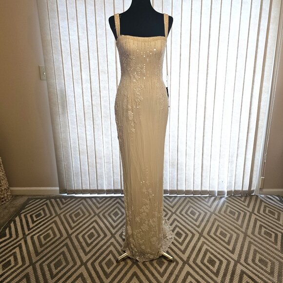 Stephen Yearwick Beaded Beige Wedding Dress 6